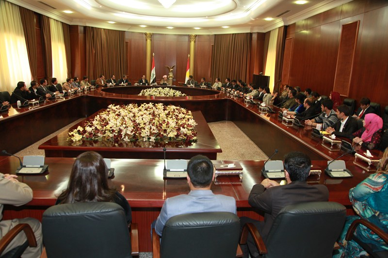 سه&zwnj;رۆکی هه&zwnj;رێمی کوردستان پێشوازی له&zwnj; نوێنەرانی ڕێکخراوەکانی به&zwnj;شداربووی سێیه&zwnj;م کۆنفرانسی لاوانی هەرچوار پارچەی کوردستان ده&zwnj;کات