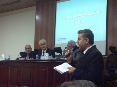 بەشداری سەرۆکی پارتی سەربەستیی کوردستان لە کۆری یەکێتی پەرلەمانتارانی کوردستان و دەزگای ستاندار بۆ سەربەخۆیی کوردستان.